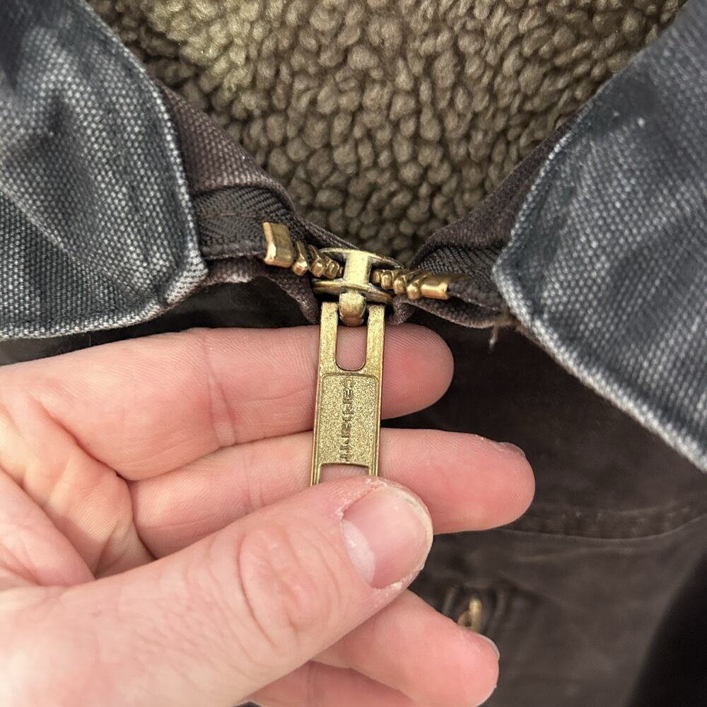 Vintage Carhartt Sherpa-Lined Ridge Jacket “Dark Brown” C61 - Picture 14 of 14